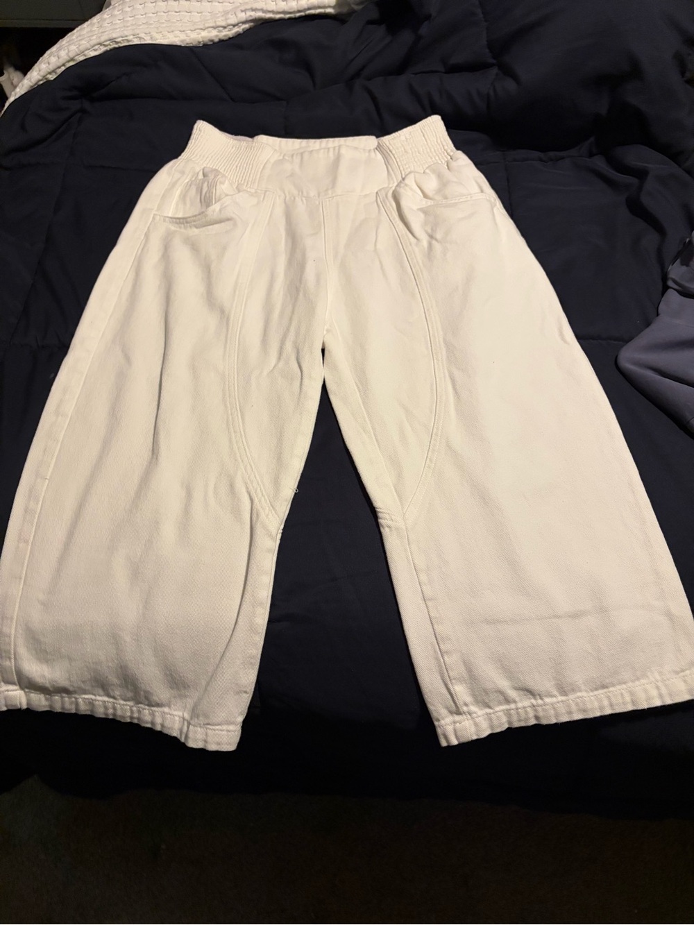 Cicy Bell Womens Wide Leg Cropped Jeans Baggy Boyfriend Mid Denim Pants.